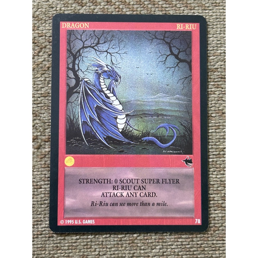 1995 US Games Wyvern CCG Ri-Riu Dragon Card 78 Vintage Trading Card Game‎